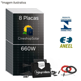  Gerador Solar ate 800KWh/mes 5,20kWp Micro Hoymiles 2,k -8 Placas 660W