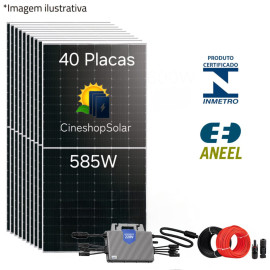 Gerador Solar ate 3.500kwh/m  de 23,40kWp Micro Tsun 2250K - 40 Placas 585W 