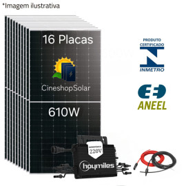  Gerador Solar ate 1.4380kWh/m de 9,76kWp Micro Hoymiles 2K  -16 Placas 610W