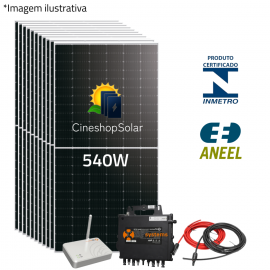  Gerador Solar ate 972kWh/mes 6,48kWp Micro Apsystem Trifasico QT2D - 12 Placas 540W