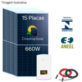 Gerador Solar ate 1.380 kWh/m  de 9,9kwp Inversor Solis 8K -15 Placas 660W