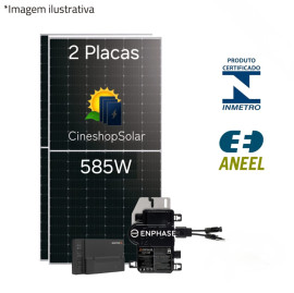 Gerador Solar ate 158kWh/m de 1.17KWp Micro Enphase IQ8P -02 Placas 585W