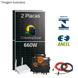 Gerador Solar ate 200kWh/mes 1,33kWp Micro Apsystem Trifasico QT2D- 2 Placas 660W