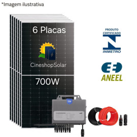 Gerador Solar ate 572kWh/m de 4,20kWp Micro Tsun 3K - 06 Placas 700W 