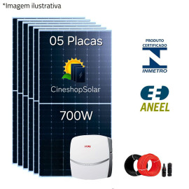 Gerador Solar ate 423kWhm de 3,5kWp Inversor SAJ 3KW - 5 Placas 700W Instalao em Ourinhos